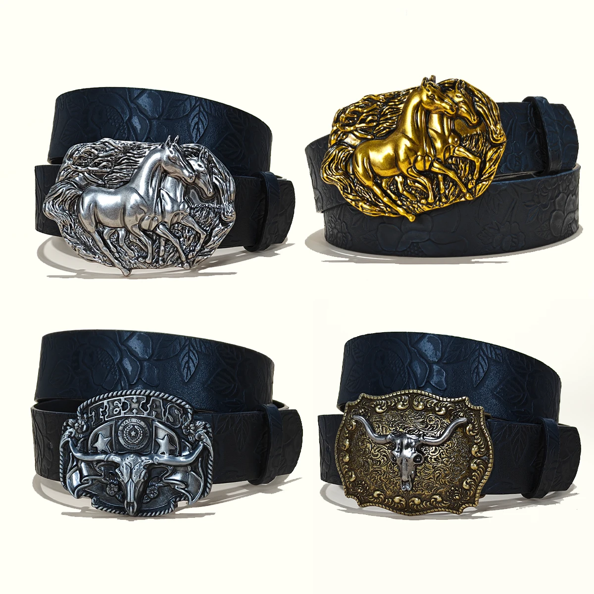 الموضة الرجعية الرجال الثور رئيس الحصان مشبك جودة عالية الأسود المطبوعة حزام المرأة الأعمال عادية بولي حزام حزام جينز هدايا عيد الميلاد #1