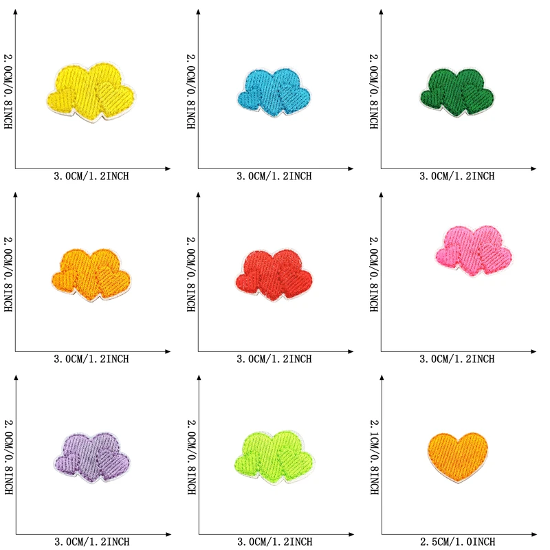 23pcs Lot Heart Cute Iron On Patches For Clothes Kids Small Embroidered Jacket Anime Patch Stickers Fabrics Sew Thermoadhesive