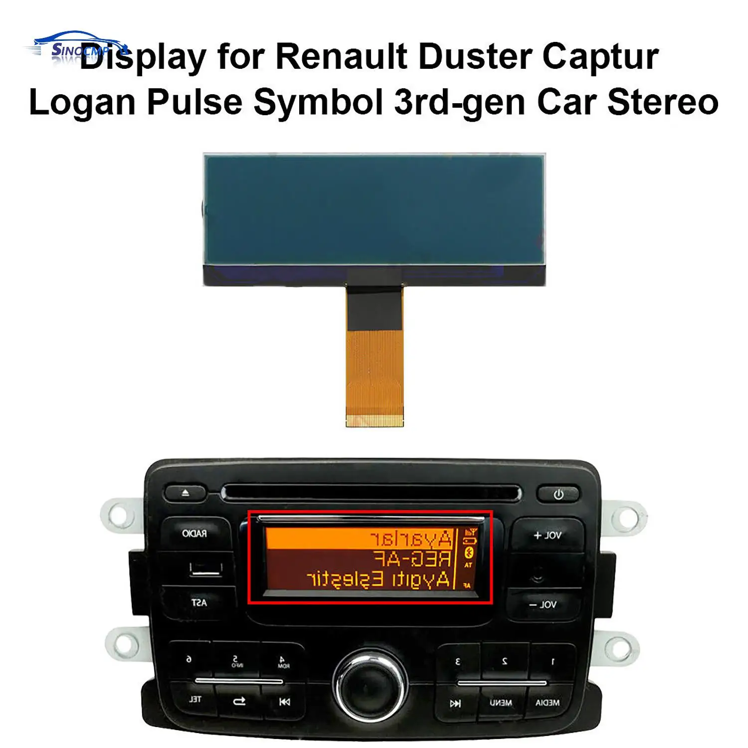

LCD Display Car Radio Stereo For 2012-2019 Renault Duster Captur Logan Pulse Symbol 3rd-Gen Dacia AGC-1220RF-A AGC-0060RF-A