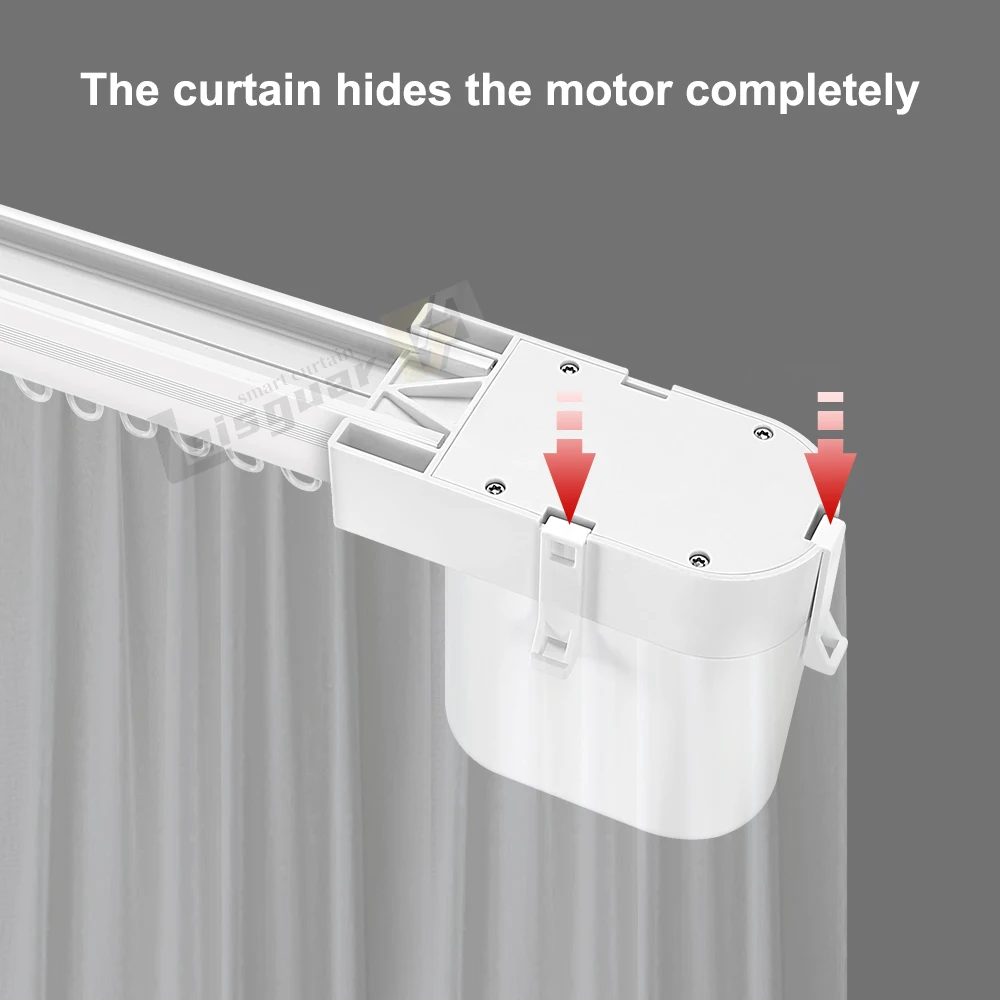 투야 스마트 라이프 미니 커튼 모터 트랙 세트, 경사 창 처마 설치에 적합