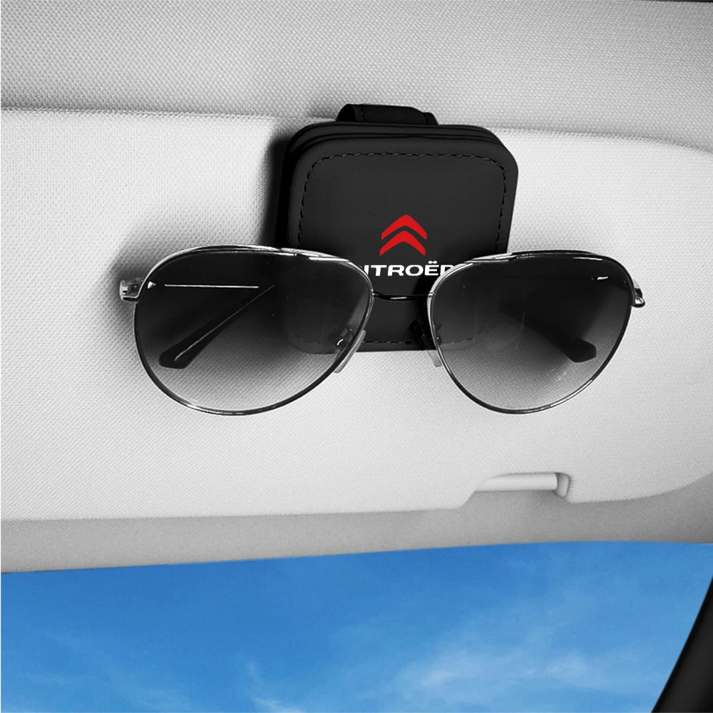 Universal Car Leather Glasses Clip Visor Sunglasses Clip ID Ticket Storage Clip For Citroen C1 C2 C3 VTS C-ELYSEE C4L DS Celysee