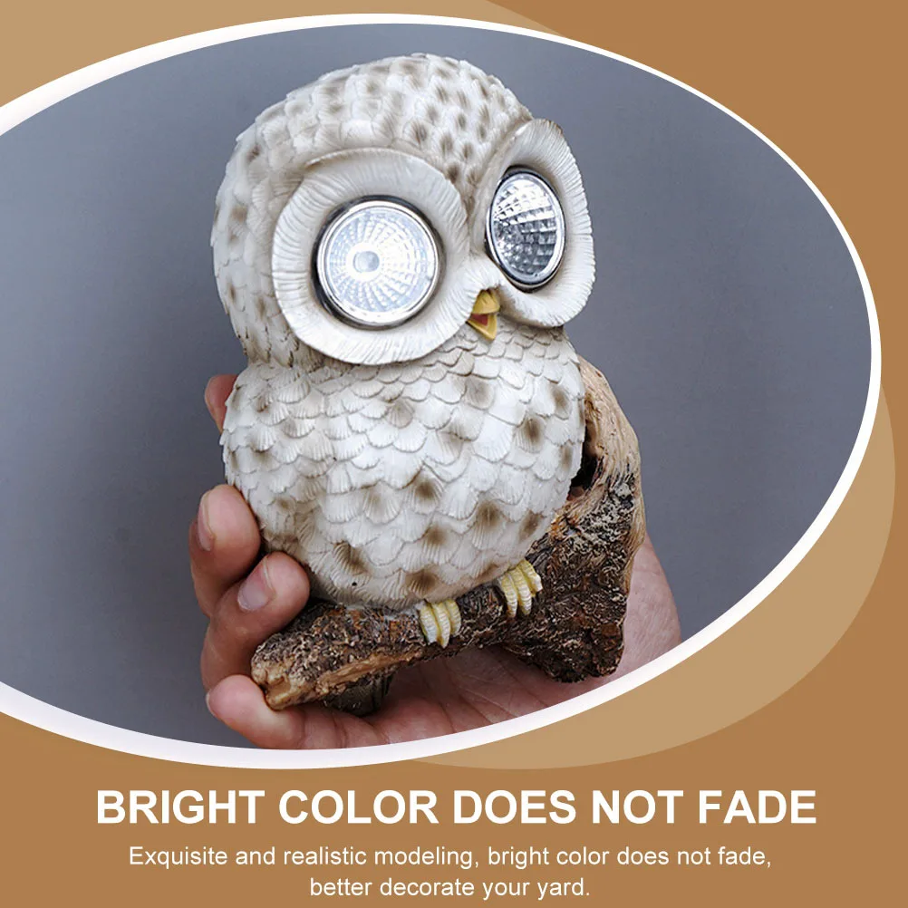 

2 pcs Owl Shaped Solar Lamp Resin Garden Adornment Light Outdoor Led Decor For Yard Patio Party Solar Light Ornament