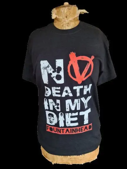 No Death In My Diet T Shirt Vegan Vegetarian Animal Rights Cruelty