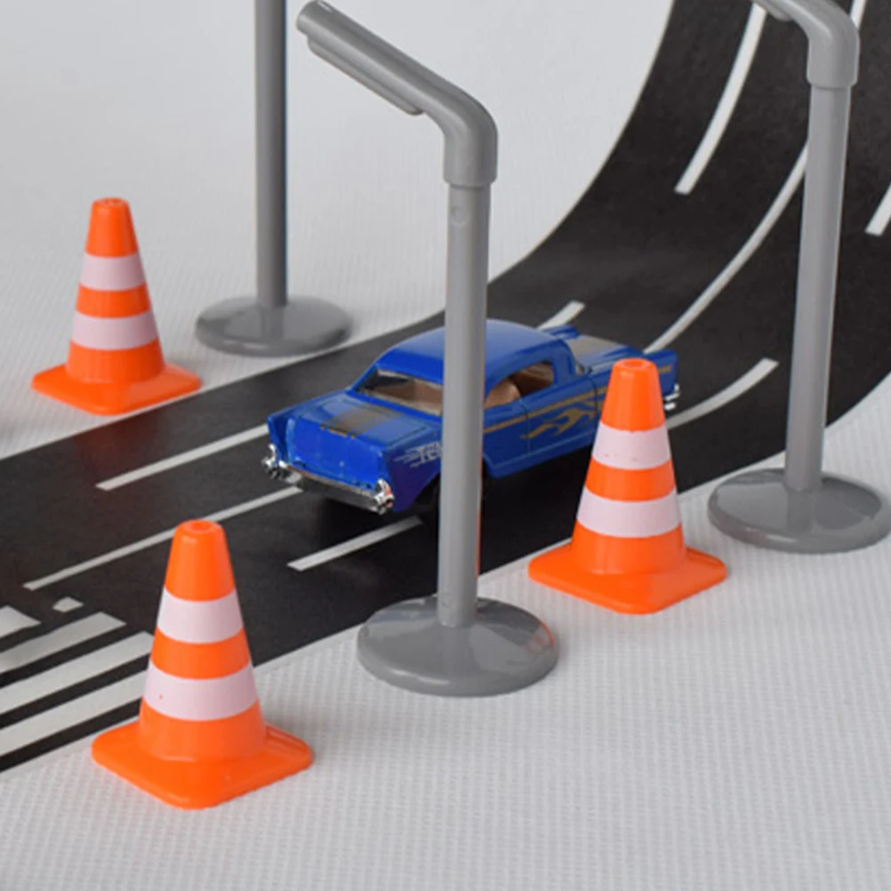 Imagem -02 - Traffic Cones Mini Toy Signs For Kids Road Cone Sign Construção Miniatura Laranja Roadblock Training Barricada Segurança Estacionamento