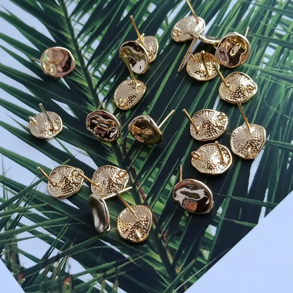 

Позолоченные бусины 14 карат, круглые детали из серебра 925 пробы с петлями, нестандартные шпильки для ушей своими руками, аксессуары для ушей, 10 мм