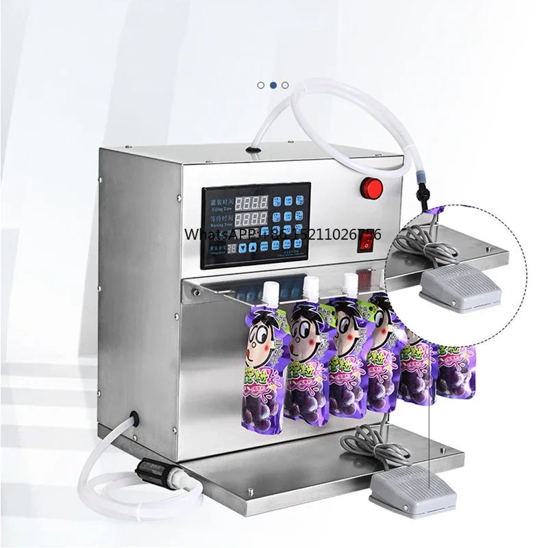 Oil Spout Bag Filler Capping Machine Semi-automatic 4 Heads Milk Juice Water Spout Pouch Filling Machine Liquid