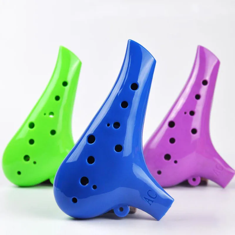 12-hole Ocarina Resin Plastic Alto C Tuning Ocarina New 12-hole Multicolor Flute Adult Children\'s Instrument Musical Instrument