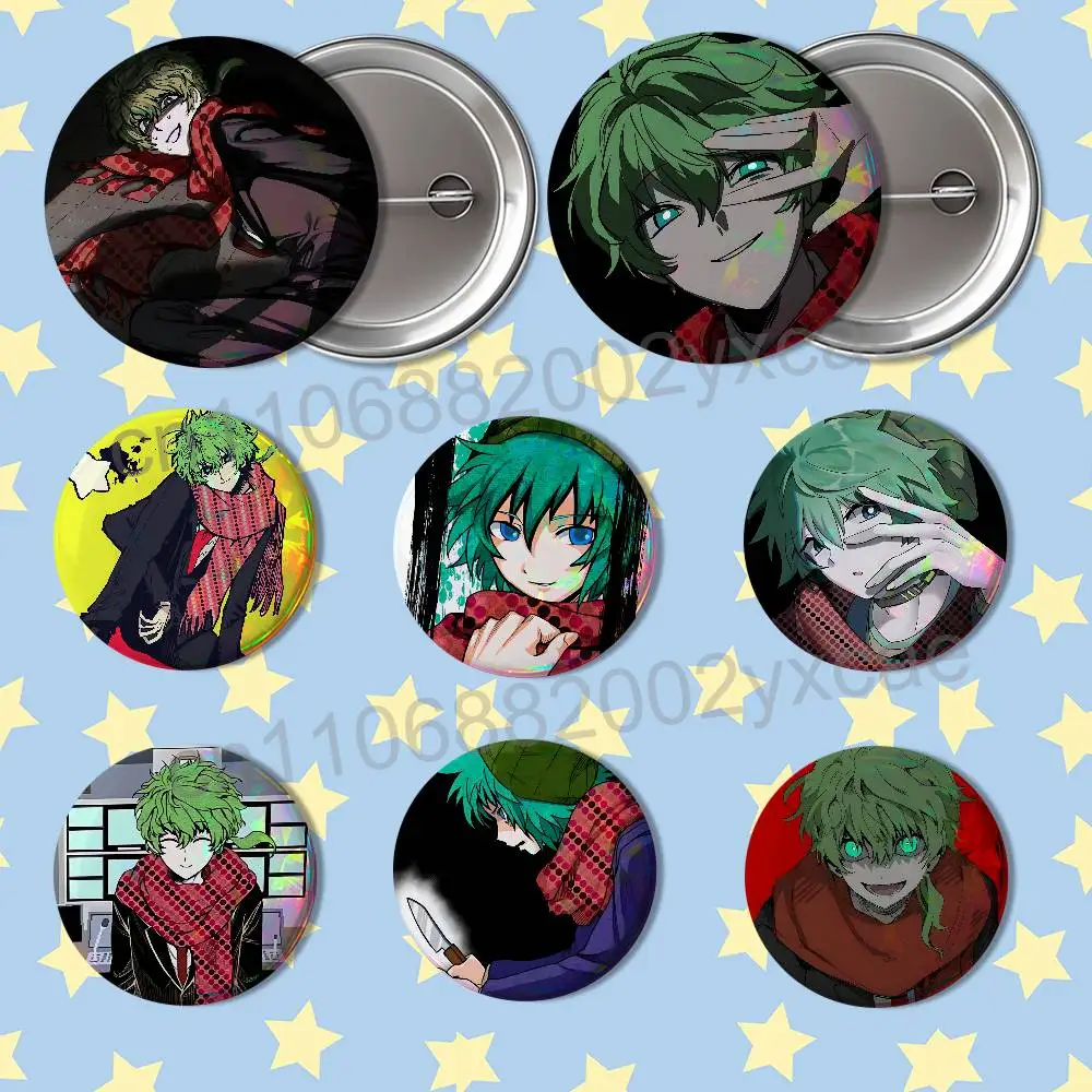 Horror Adventure Your Turn to Die YTTD Reflective Pin Tinplate Round Brooch Cartoon Cosplay Badges for Bag Hat Toys Gifts