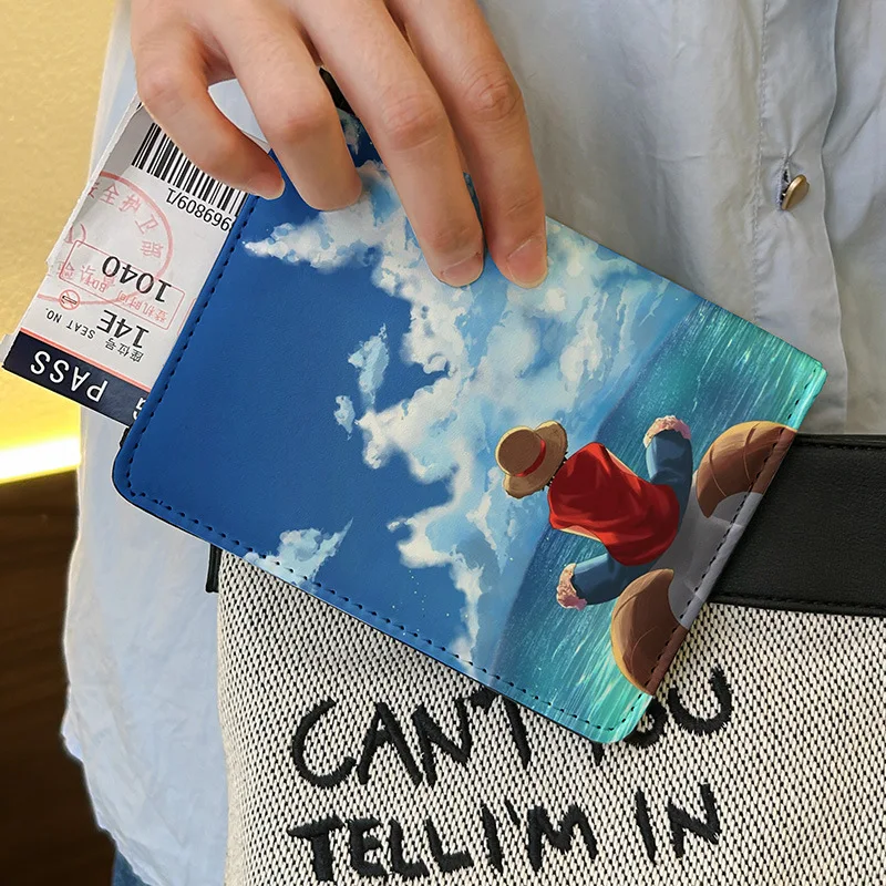 قطعة واحدة لوفي حامل جواز السفر الكرتون بولي Leather الجلود محفظة جواز السفر موضة إكسسوارات السفر بطاقات الأعمال محفظة حمل الهدايا