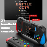 X7M 3.5inch retro portable game console with 500 built-in games connected to TV singles and doubles game controllers mini games