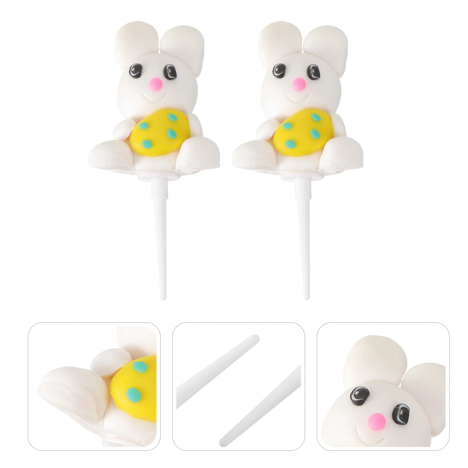 

2Pcs Lovely Mushroom Bunny Cake Toppers Birthday Party Decorations Cupcake Ornaments Cake Party Toppers Cupcake Ornaments