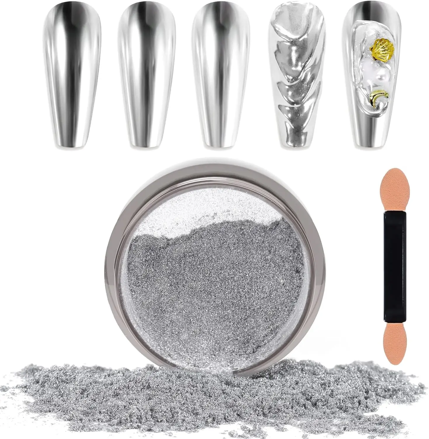 YZ Chrome Nail Powder,13 color series Mirror Metallic Effect Premium Salon Nail Glitter Manicure Pigments for Nail Art Design