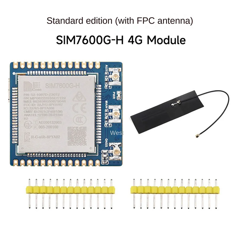 Waveshare SIM7600G-H 4G Communication Module with FPC Antenna Global Communication Multi-Band 4G/3G/2G with GNSS Positioning