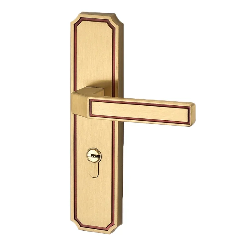 Modern Pure Copper Anti-theft Mechanical Door Locks Interior Bedroom Silent Handle Gate Lock Hotel  Hardware Supplies