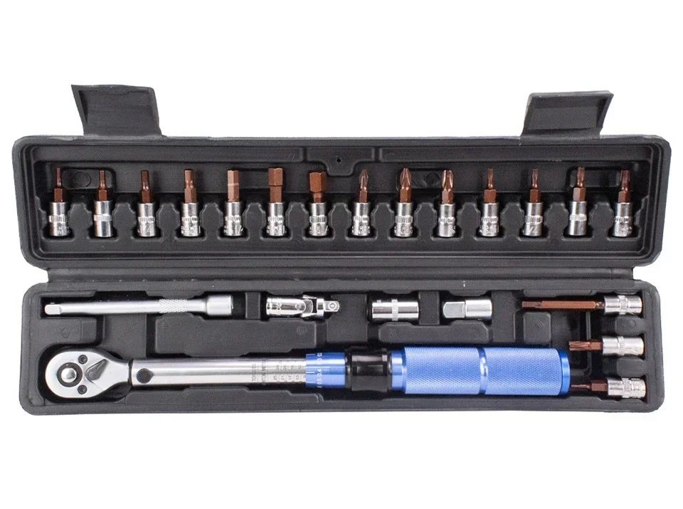 TINSOL 15-teiliges Set Fahrrad-Drehmomentschlüssel-Set 1/4 Zoll 2–24 Nm Dual Direction Bike Inbusschlüssel Werkzeugsteckdose voreingestellter Schraubenschlüssel Pro Reparatur – Detail 17