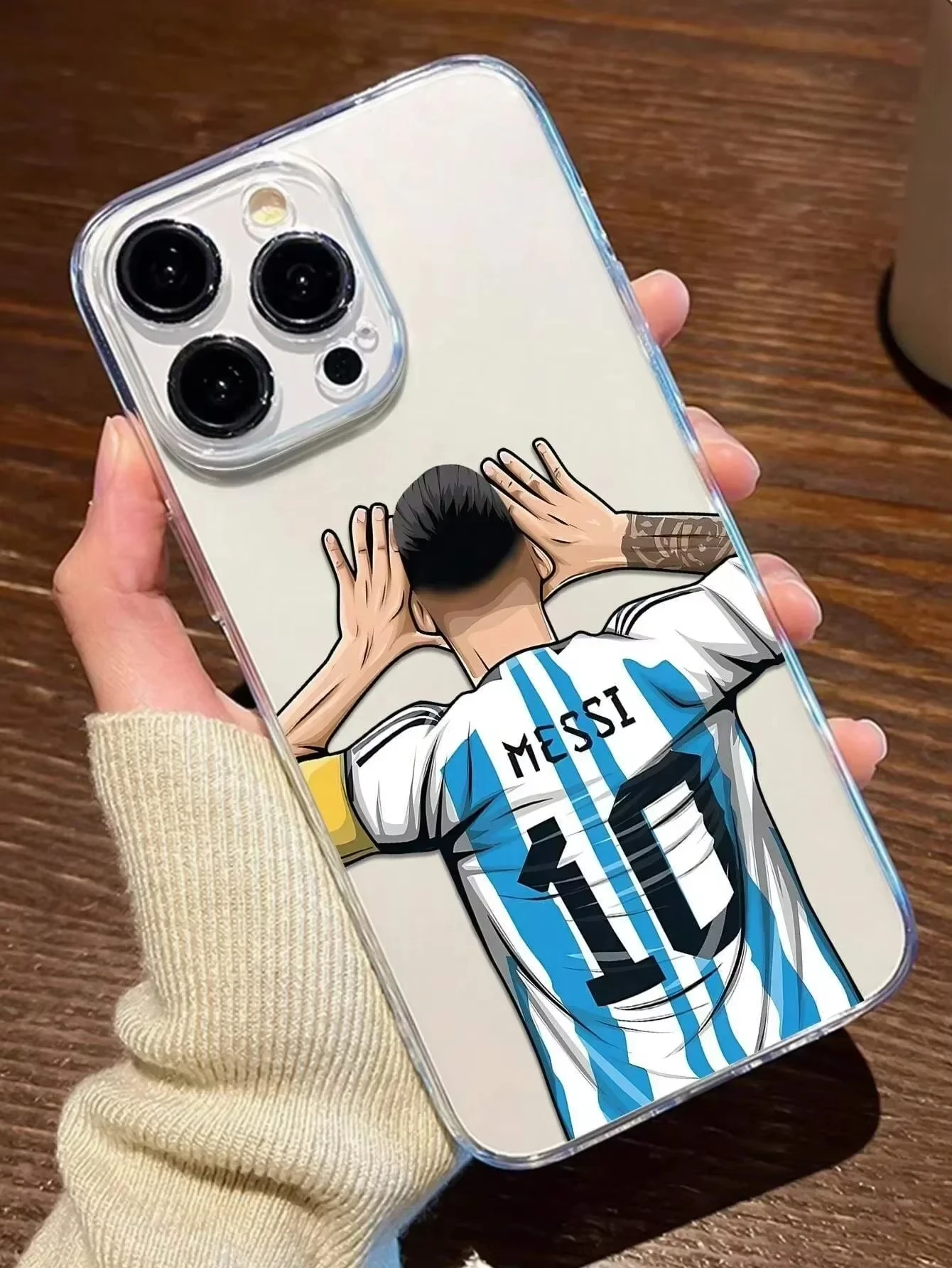 Hot popular No. 10 Messi Football Phone Case For iPhone 16 15 14 13 12 11 Mini Pro Max X XR XS Plus Transparent Soft TPU Cover