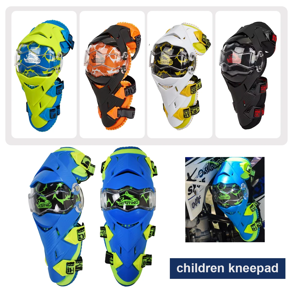 motorcycle off-road kneepad children anti-fall knee pad Professional teenagers anti-collision fall safety Cycling protective