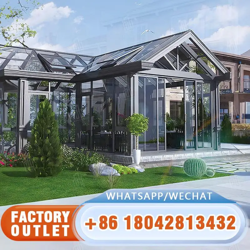 

Изоляционное стекло с подогревом, алюминиевое порошковое покрытие, фото, настраиваемая крыша для зимнего сада с двойной степенью для британских консерваторов