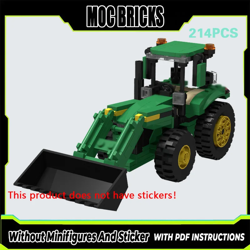 

City Car Model MOC Building Bricks Agricultural Green Tractor Modular Technology Gifts Holiday Assemble Children Toys Suit