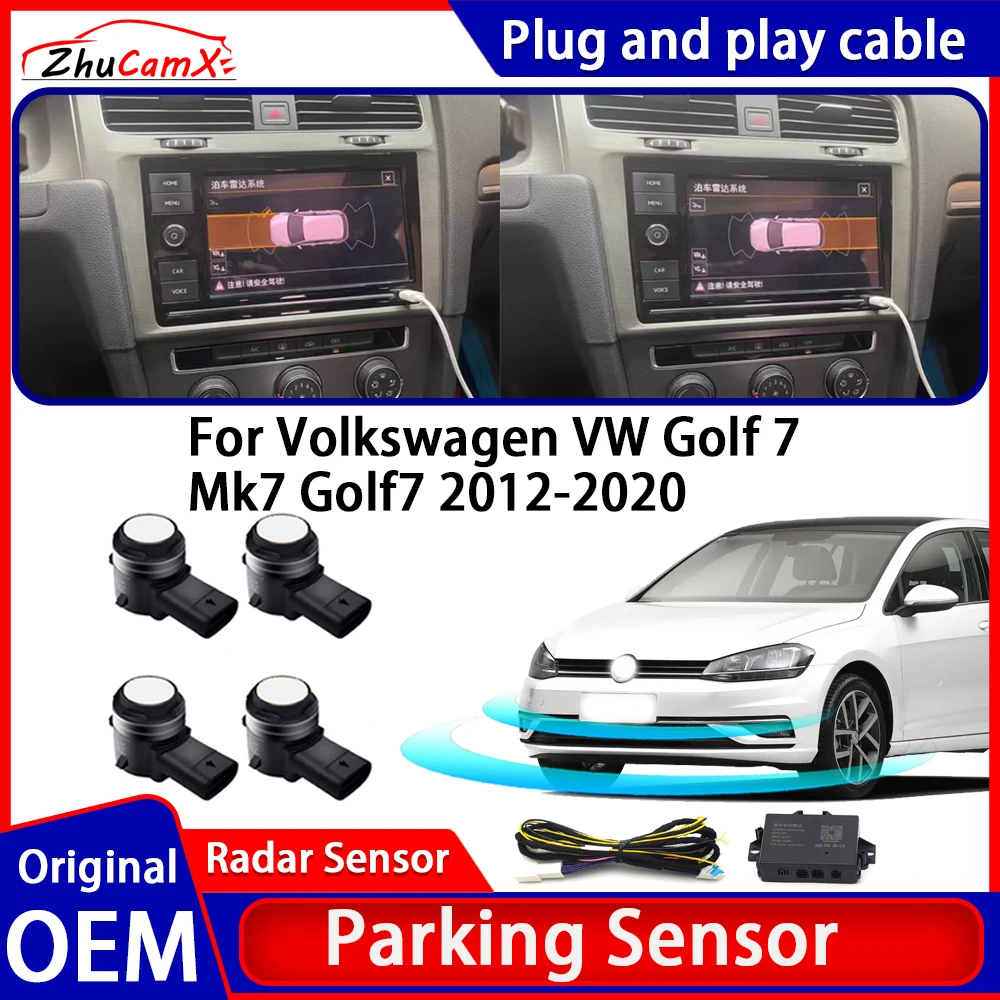 ZhuCamX OEM Car Parking Sensor Kit Buzzer Alarm Reverse Radar Detector System For Volkswagen VW Golf 7 Mk7 Golf7 2012~2020