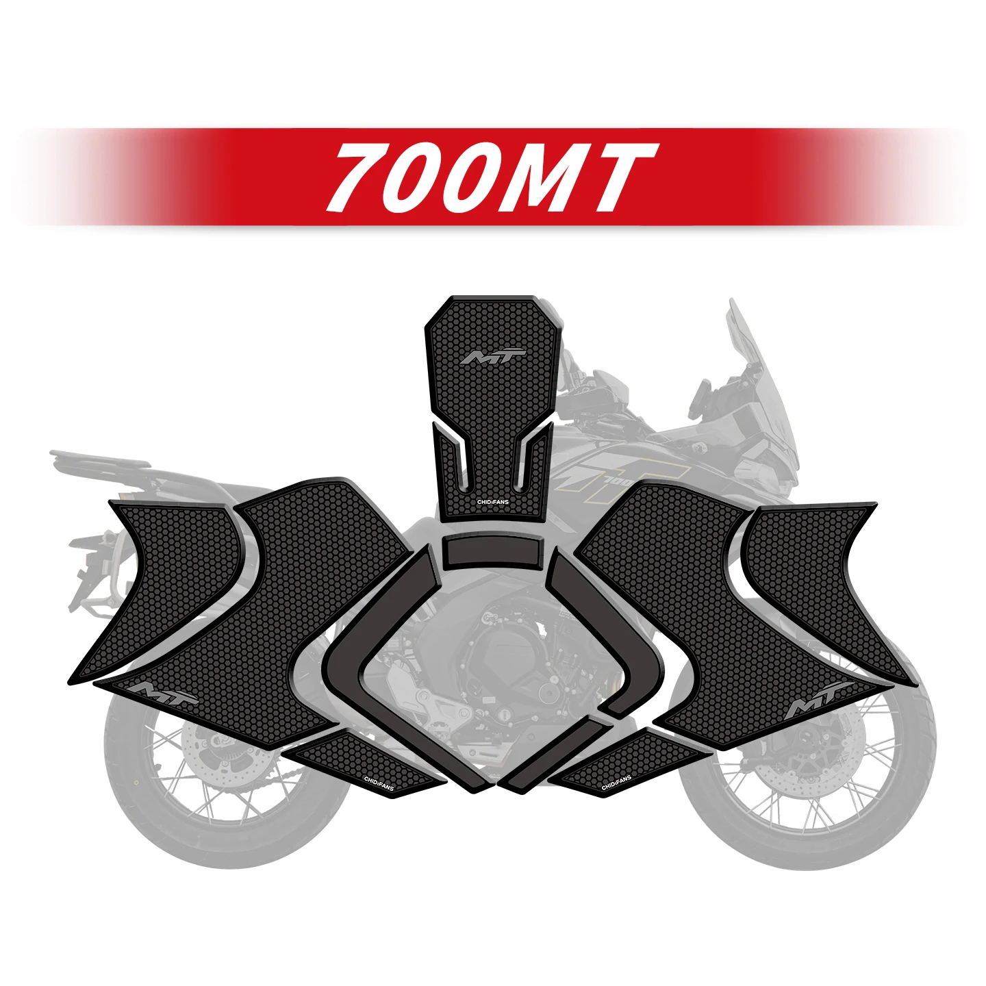 Autocollants de décoration et de Protection en caoutchouc pour réservoir de carburant de moto CFMOTO 700MT 2025, autocollants colorés pour vélo, peuvent choisir le Style