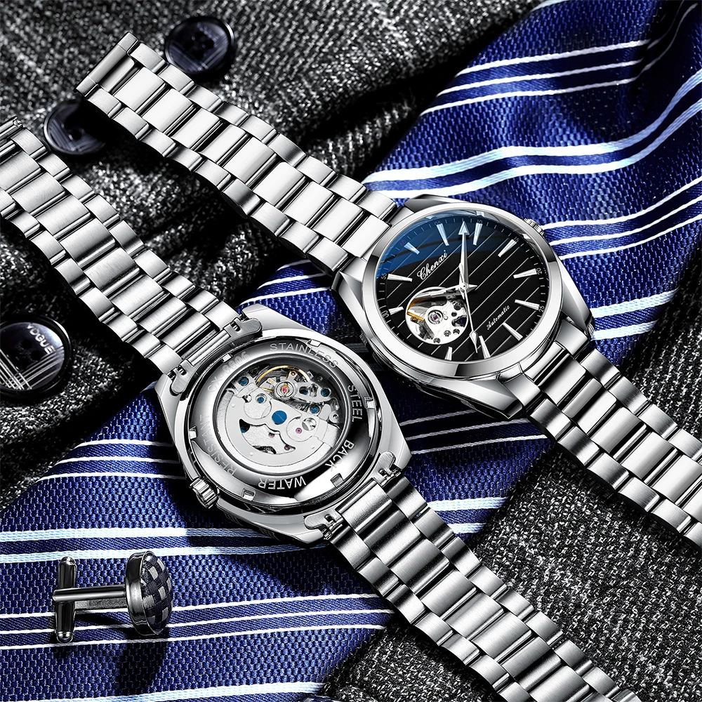 CHENXI Business Mechanical Men's Watch Fully Automatic Skeleton Round Dial Men's Wristwatch Luminous Waterproof Man Watch