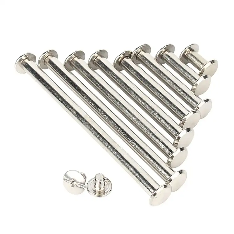 GooBetter Nail Rivets Nickel Plated from 10 Pieces M5 6~70mm Furniture Joint Connector Bolt & Cap Nuts Kit Furniture Binding