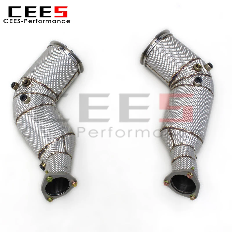 

Даунпайп CEES с теплозащитным экраном для Audi S8 D5 4.0T 2020-2024, выхлопная система из нержавеющей стали, свободный поток, прямой разъем