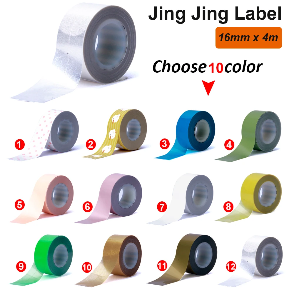 10Rolls 16mm*4m Label Tape For MakeID L1 Bluetooth Thermal Label Printer L1-A Pocket Maker Inkless Printing DIY Sticker for Home