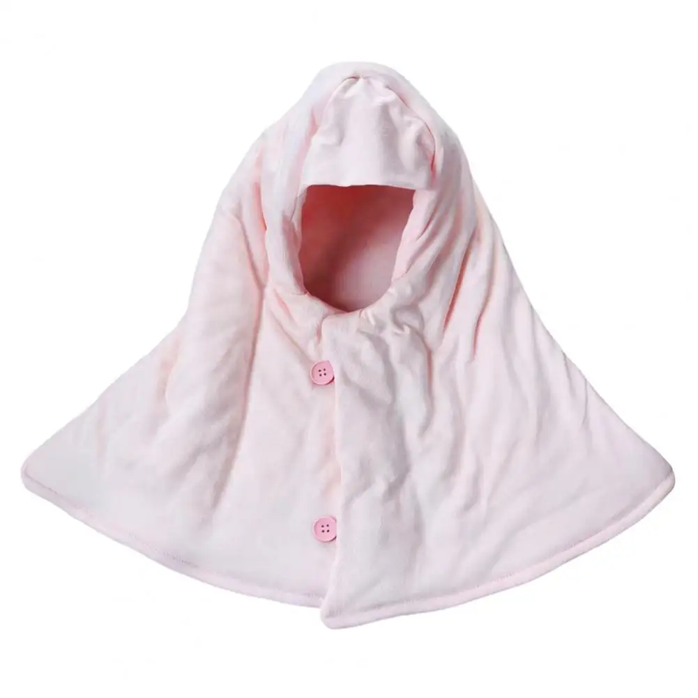 Cotton Padded Head Warmer Cotton Sleep Hood Cap with Adjustable Buttons Warm Thermal Head Neck Shoulder Cover for Men for Nights