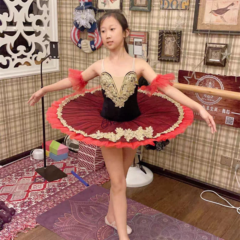 Tutu di balletto professionale Swan Lake piatto Tutu Ballerina romantica Party Dance Costume Flower Girls Balett Dress Women