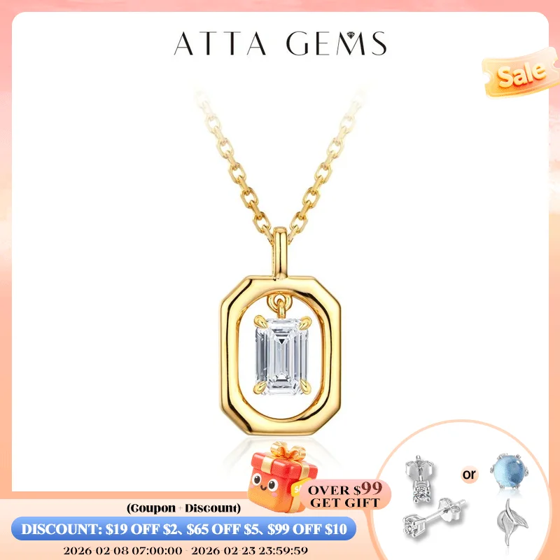 

ATTAGEMS ожерелье высшего качества с муассанитом и бриллиантами для женщин, однотонное ожерелье из желтого золота 10 карат, 14 карат, 18 карат, ювелирные изделия, подарки, оптовая продажа, новинка