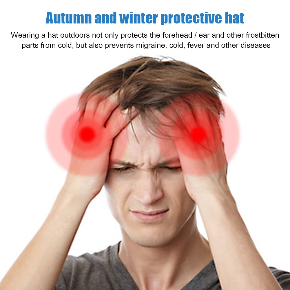 النساء الرجال قبعة قبعات الباردة والدليل على الشتاء قبعة دافئة موضة الصوف قبعة رياضية الحرارية للجنسين قبعة الجمجمة لتشغيل الدراجات التزلج #5