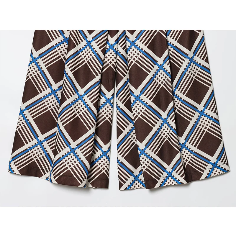 2025 نساء موضة منقوشة نمط طويل شورت برمودا خمر عالية الخصر عادية فضفاض السراويل الإناث عطلة سراويل قصيرة #4