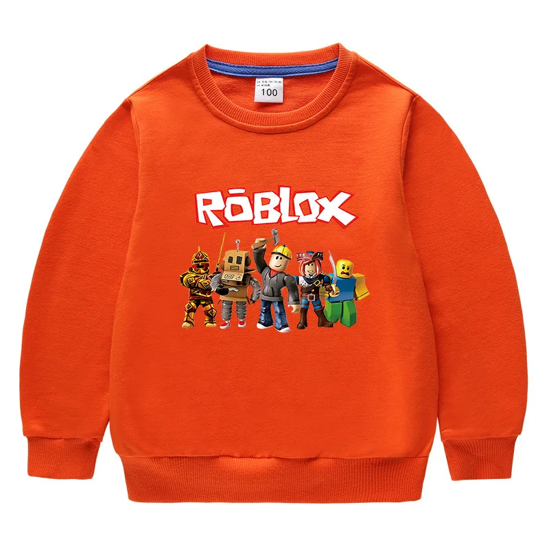 ROBLOX Pakaian Anak-anak Kecil dan Menengah Baru Musim Semi Musim Gugur Hoodie Leher Bulat Atasan Bayi Katun Lengan Panjang Anak untuk Pria Wanita
