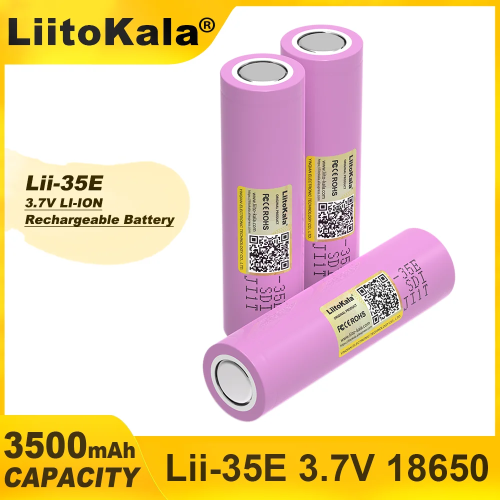 LiitoKala Lii-35E 3500mAh 18650 3.7V Li-ion Rechargeable Battery For Flashlight Power Tools Torch Headlamp