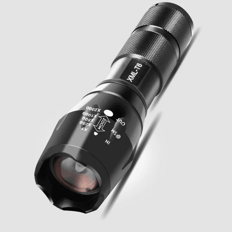 Pop Led Flashlight Ultra Bright Torch T6 Camping Light 5 Switch Modes 4000 LM Zoomable Bicycle Light Use 18650 Battery
