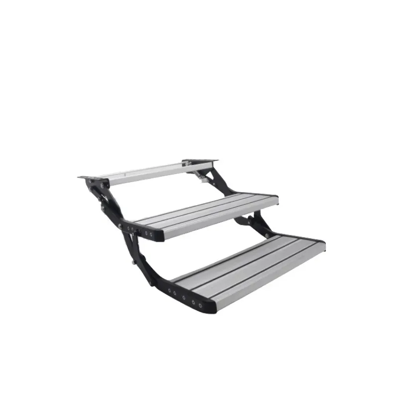 رائجة البيع 550 مللي متر تلسكوبي مفصلية تمديد سلم السلامة Rv خطوة دليل مزدوجة الألومنيوم قافلة Rv للطي خطوة #5