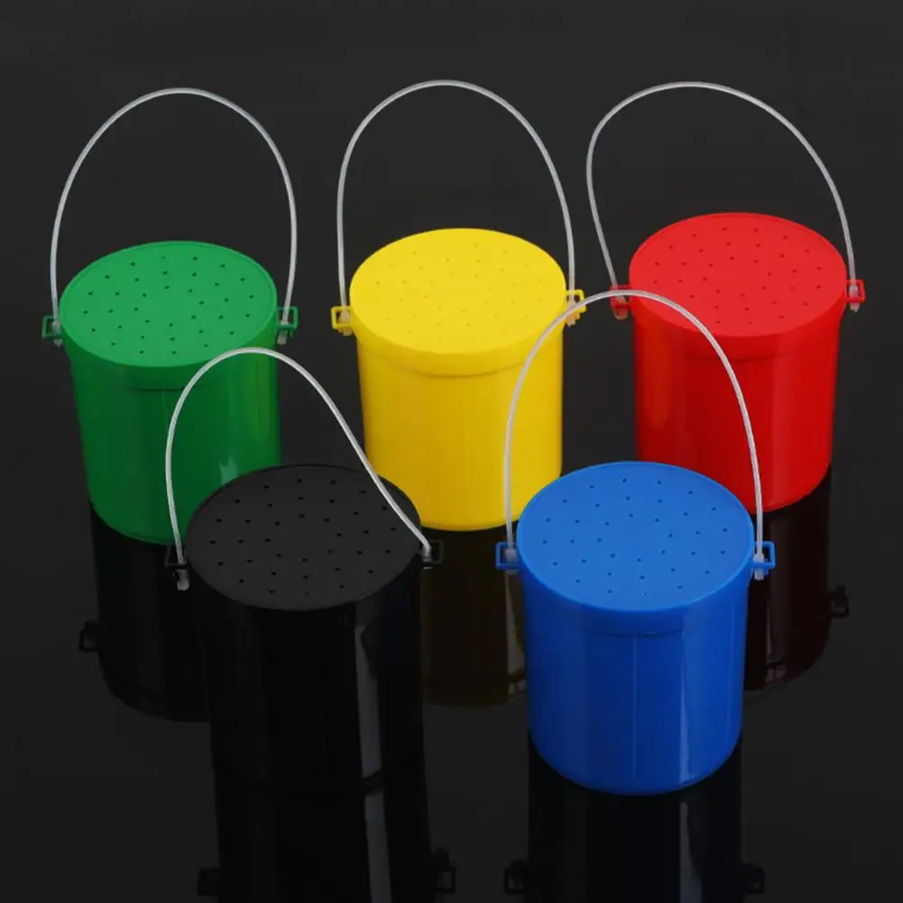 

Live Bait Bucket with Portable Handle Breathable Anti-drop Cover Fishing Earthworm Storage Box Small Live Red Worm Container