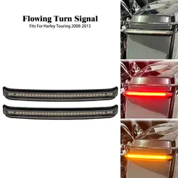 Motorcycle LED Saddlebag Flowing Running Turn Signal Light Brake Lamp For Harley Touring Road King Street Glide 2008-2012 2013