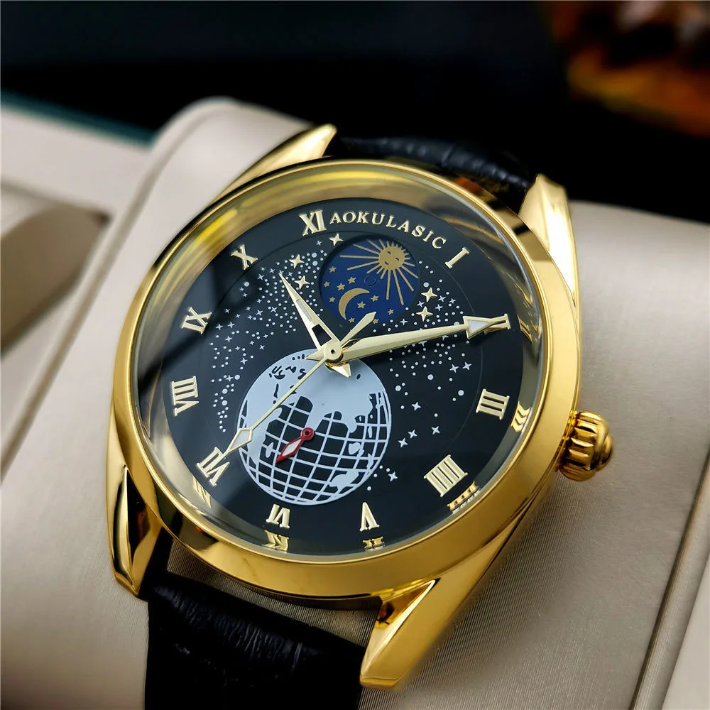 AOKULASIC Mechanical Watch Men's Fashion Business Watches Trend Top Brand Waterproof Man Automatic Wristwatch Reloj Hombre NEW