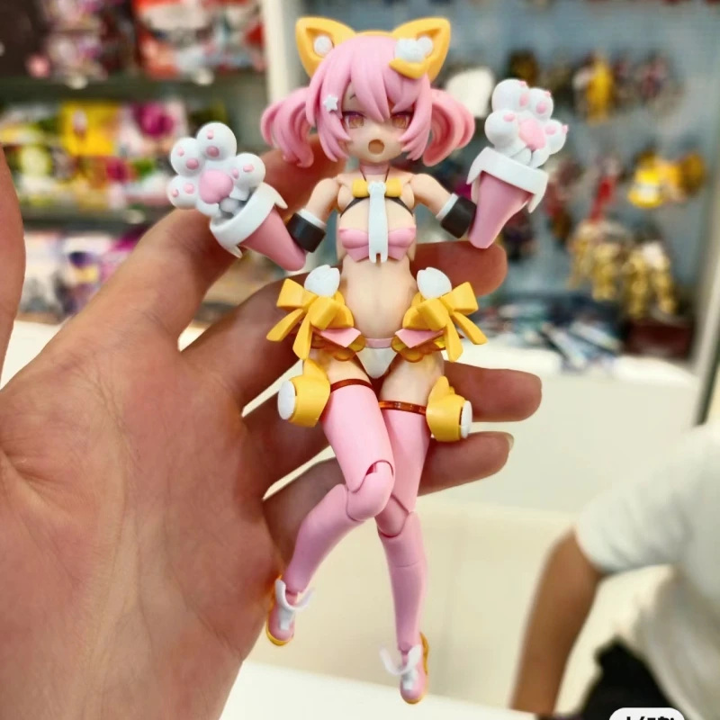 Original Kp740 Kotobukiya Megami Device Puni Mofu Cat Garage Kit Action Figure Collectible Model Statuette Toys Birthday Gift