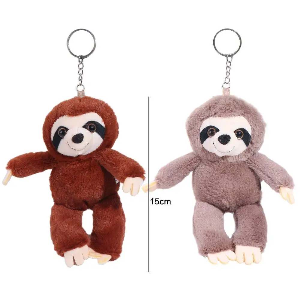 Adorable Stuffed Animals Sloth Small Pendant Bag Charm Simulation Sloth Keychain Big Eyes Keyring Sloth Children Gifts