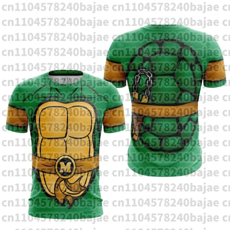 Disfraz de Cosplay de las Tortugas Ninja de Bandai, Camiseta con Estampado Completo para Adultos y Niños, Secado Rápido, Suave, Cómoda y Ligera para Verano