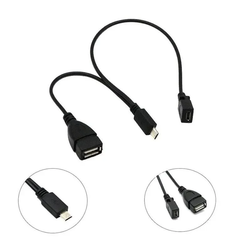 20cm 2 in 1 Micro USB Host Power Y Splitter USB 2.0 Port Terminal Adapter OTG Cable For Fire Tv 3 Or 2nd Gen Fire Stick