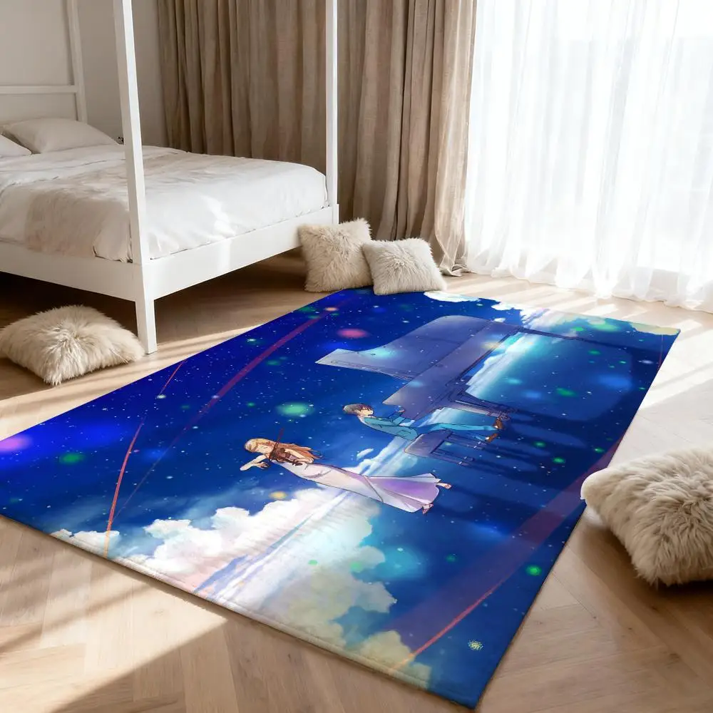 

Your Cartoon Lie in A-Aprils Floor Mat Soft Thickened Absorbent Non-Slip Bedroom Living Room Door Mat Home Decor Flannel Rugs