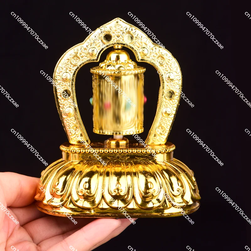 

Solar Energy Prayer Wheel, Car Ornaments, Tibetan Electroplated Gold Six-character Mantra Prayer Wheel Car Interior Decorations