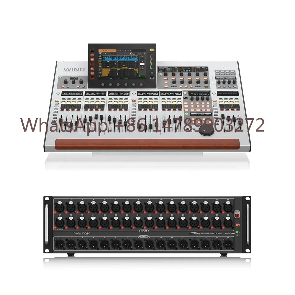 Mixer Digital Behringer Wing e Pacote S32 Stagebox, Sistema de Som PA, Mixer de 48 Canais, Equipamento de Áudio para Música em Ambientes Internos