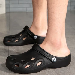Wide Toe Rubber Sandals Barefoot Garden Shoes Clogs Zuecos Hombre Cholas Man Summer Beach Shoes Lightweight Big Size 48 49 50