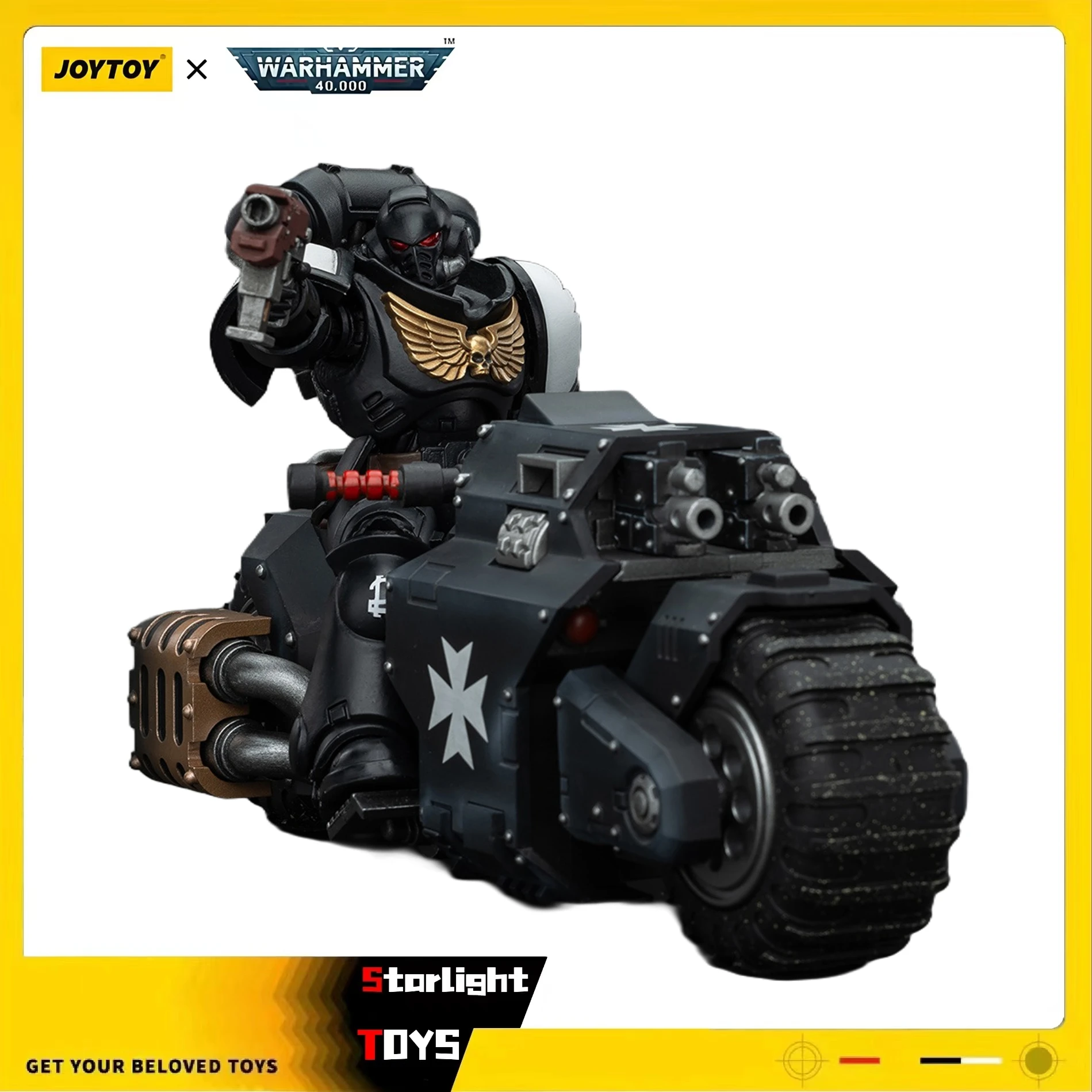 

JOYTOY 1/18 Action Figure Warhammer 40K Space Marines Black Templars Outriders Brother Valtus Model Toy Gifts
